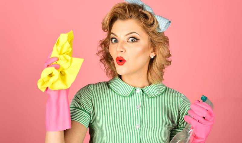 Women with cleaning tools in hand