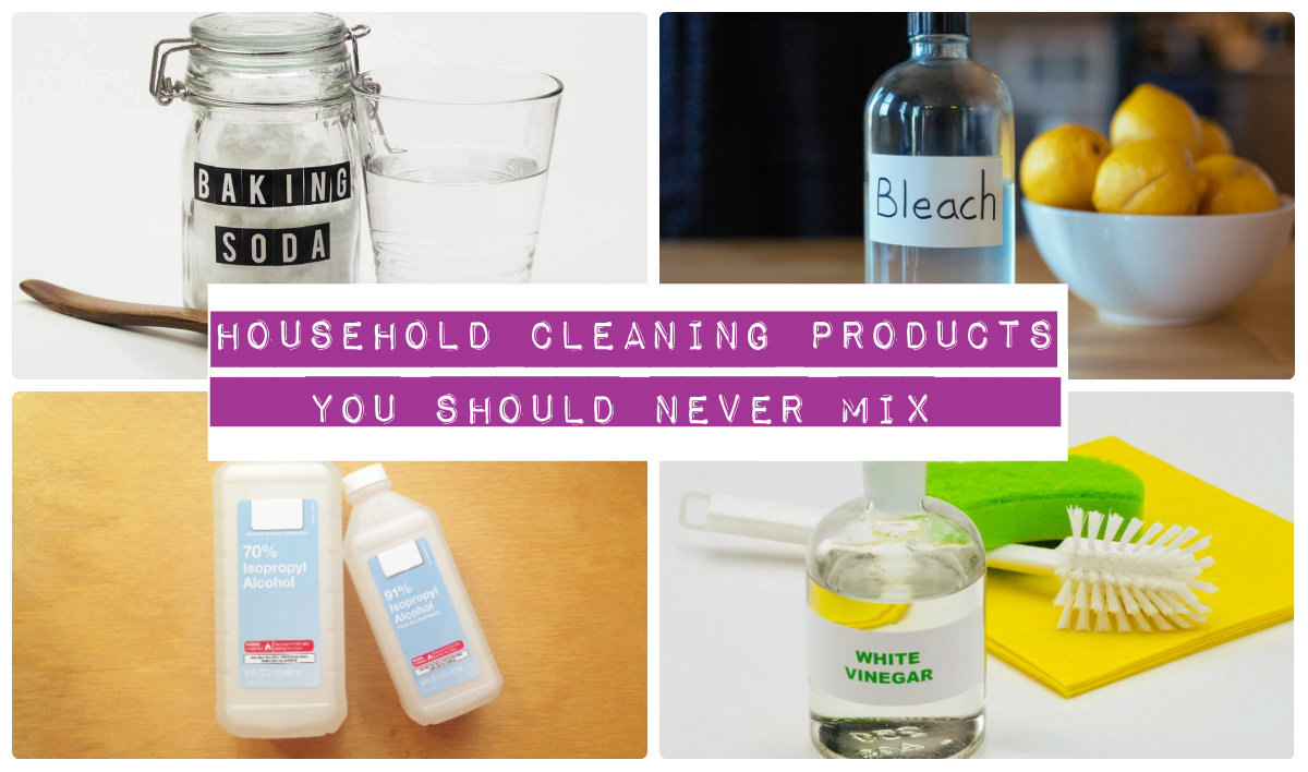 bottle of bleach with lemons, baking soda, vinager, sponge and cleaning wipes in a single frame