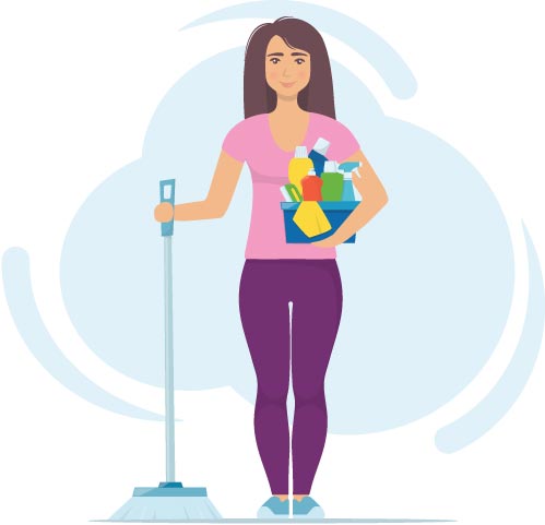 cleaning girl