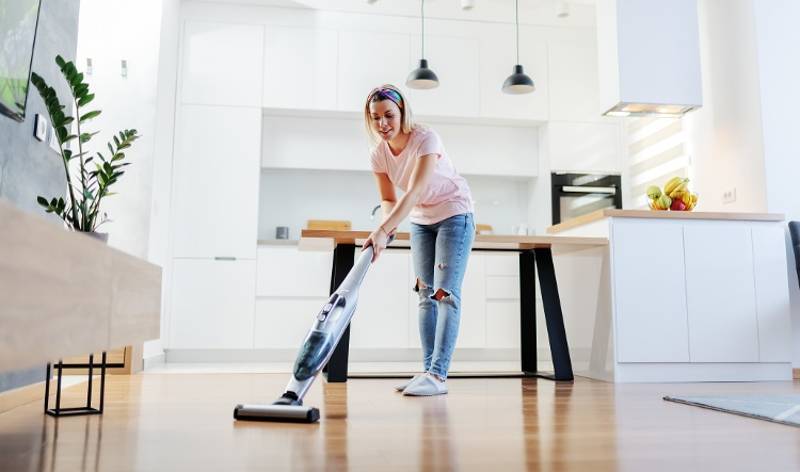 Women vacuuming