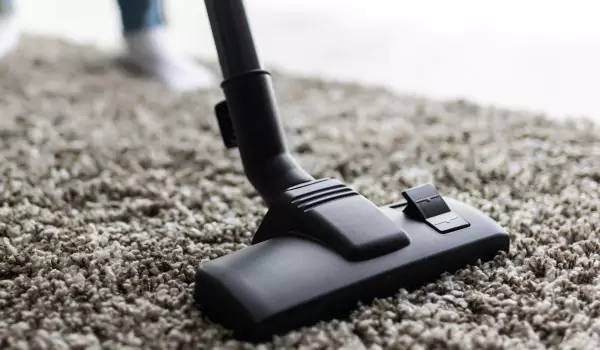 cropped picture of a person cleaning a carpet