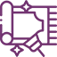 Purple icon of A rug and Broom