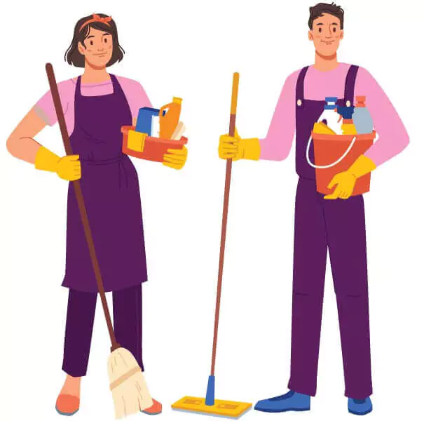 two Housekeepers performing end of lease cleaning in Melbourne