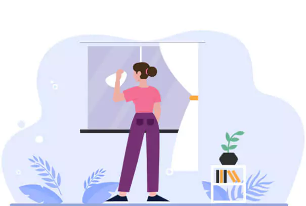 A woman cleaning the window with a cloth at the end of tenancy term