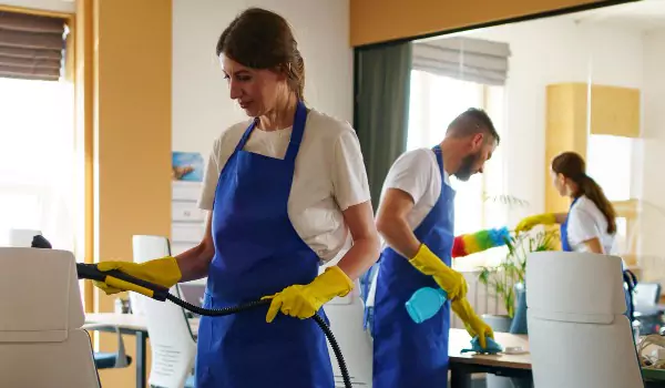 professionals during a cleaning job