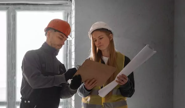professionals inspecting a property