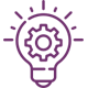 Icon of a Bulb with settings and light depicting technology